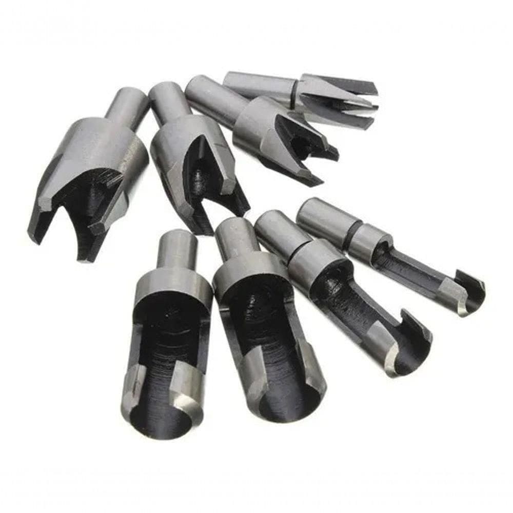 Kit 04 Brocas P/ Cavilhas + 4 Cortadores Tapa Furos