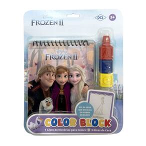 Livro DCL Frozen 2 Disney Color Block Acompanha 3 Giz de Cera
