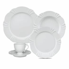 Jogo De Jantar Em Porcelana Soleil Com 30 Peças Oxford White