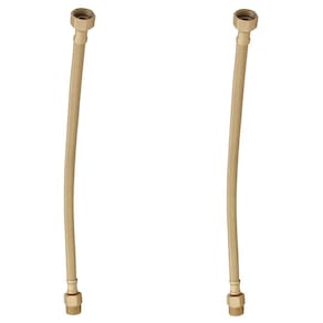 Kit 2 Engate Mangueira Flexível Dourado Trançado Inox 60Cm