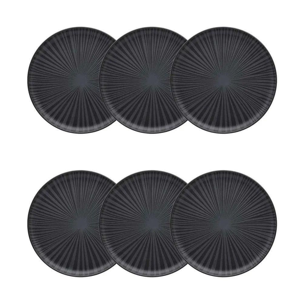 Conjunto De Pratos De Sobremesa 06 Peças Flat ônix Oxford