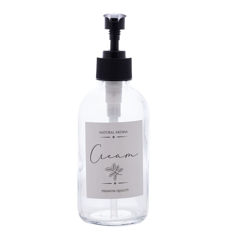 Porta Creme de Vidro com Pump em Plástico  250ml - Lyor