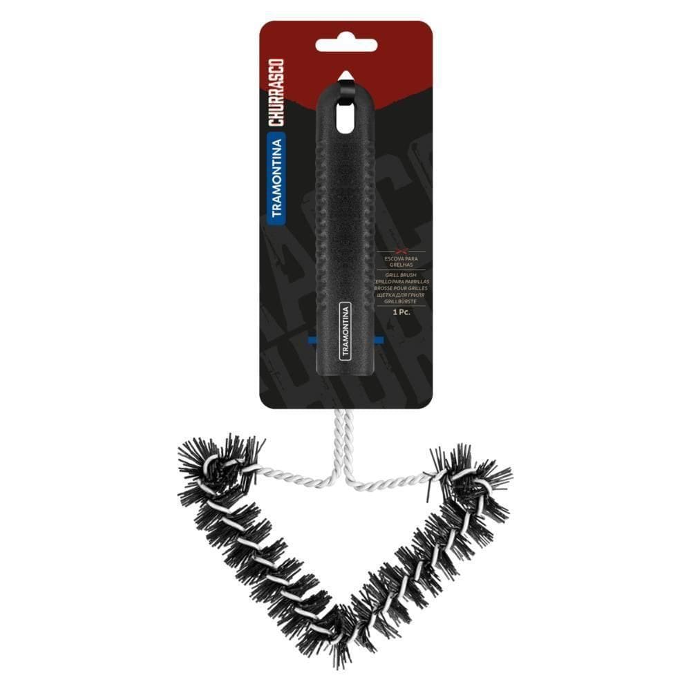 Escova Para Grelha Tramontina Churrasco C- Estrutura De Aço Inox Cerdas De Nylon