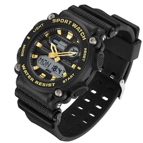 Relógio De Pulso Militar Esportivo Digital 3139 Preto Dourado