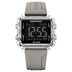 Relógio Esportivo Feminino Quadrado Digital Pulseira De Silicone Cinza