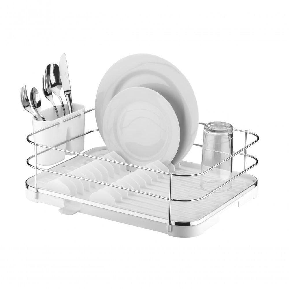 Escorredor De Louças Pratos Cromado Com Branco Future 975