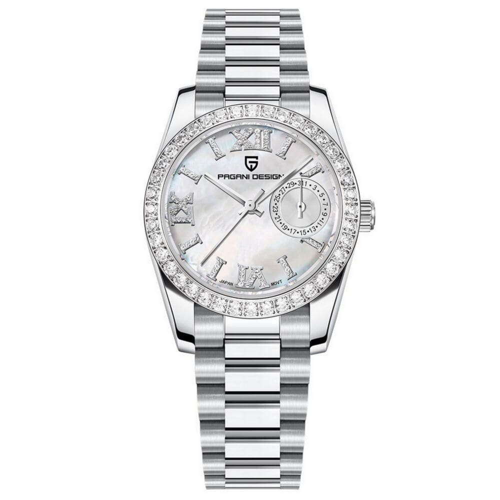 Relógio Feminino De Quartzo Design Ultra Fino Elegante Com Strass Impermeavel - Branco