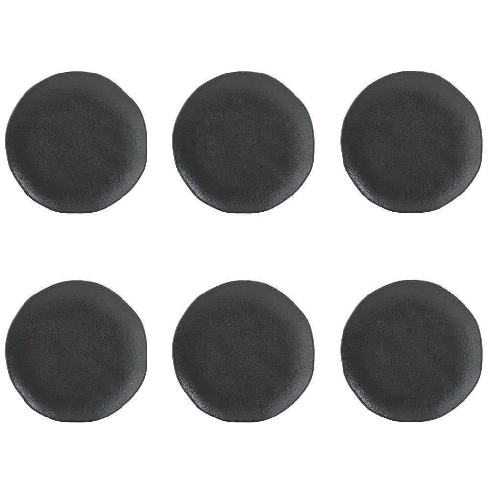 Conjunto De Pratos De Sobremesa 06 Peças Orgânico Preto Matte Porto Brasil