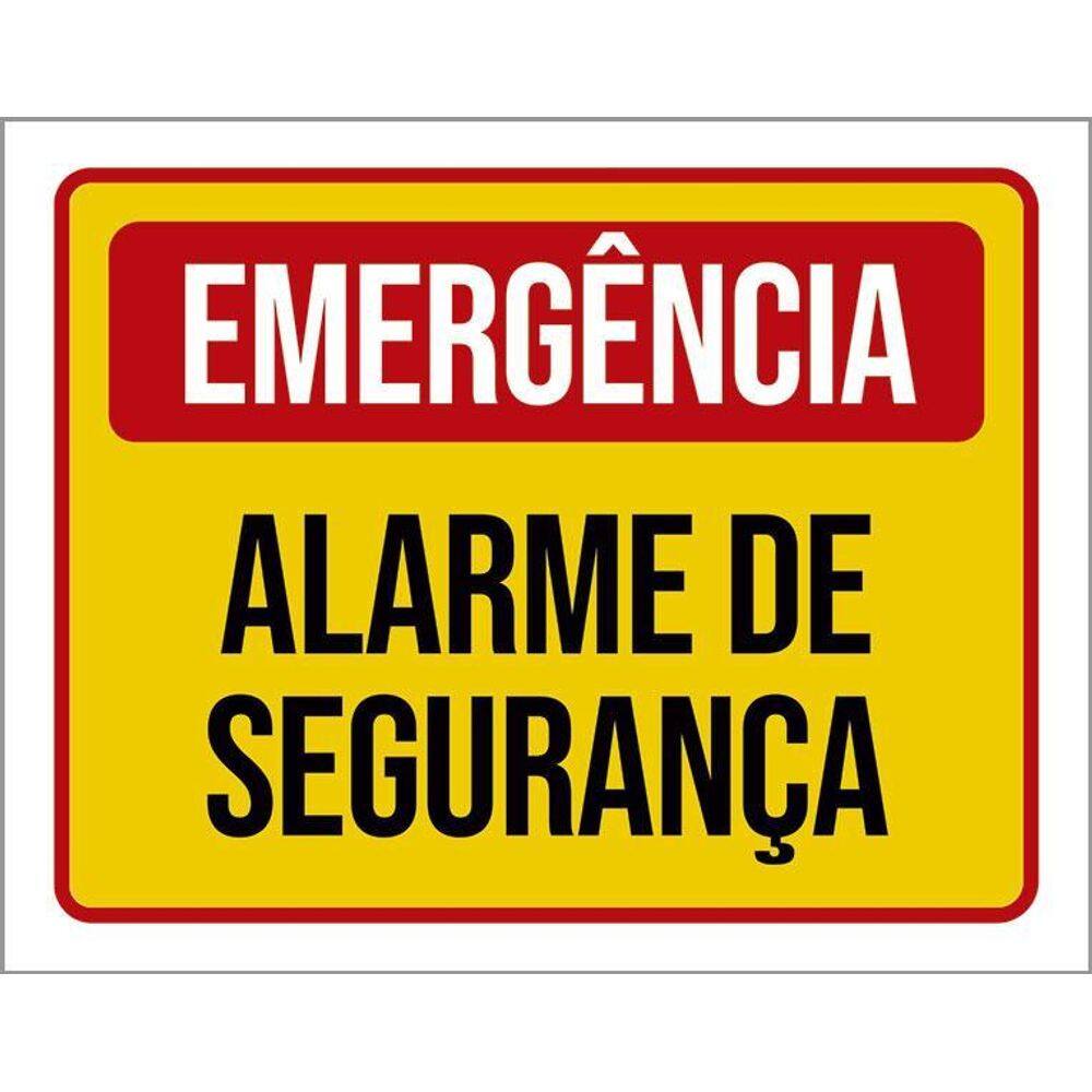 Placa De Sinalização - Emergência Alarme Segurança 36X46