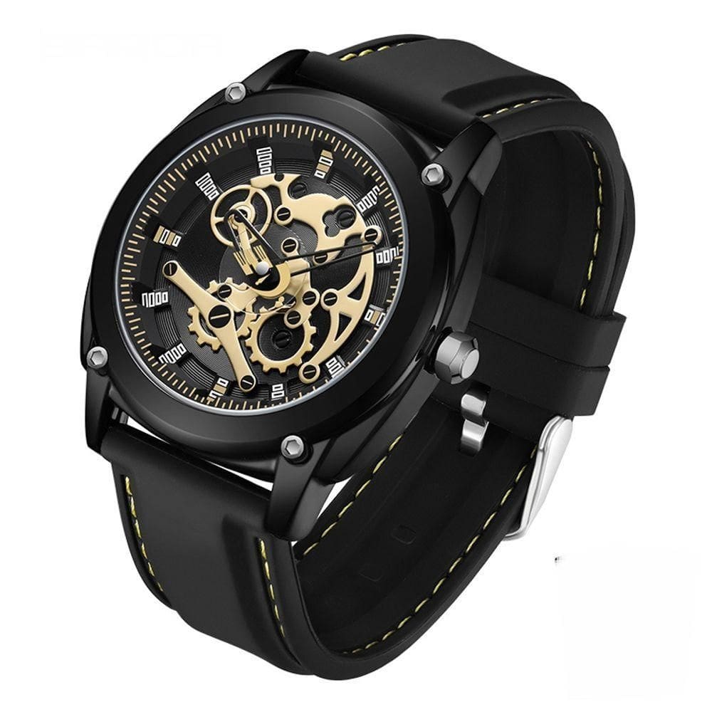 Relógio De Pulso De Quartzotop 50m à Prova D\`água, 3235 Preto Amarelo