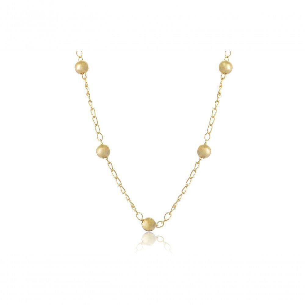Pulseira De Bolinha Dourada Folheada