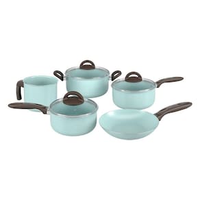 Jogo De Panelas 5 Peças Revestimento Cerâmico Antiaderente Mineral Resist Cor Verde Ceramic Life