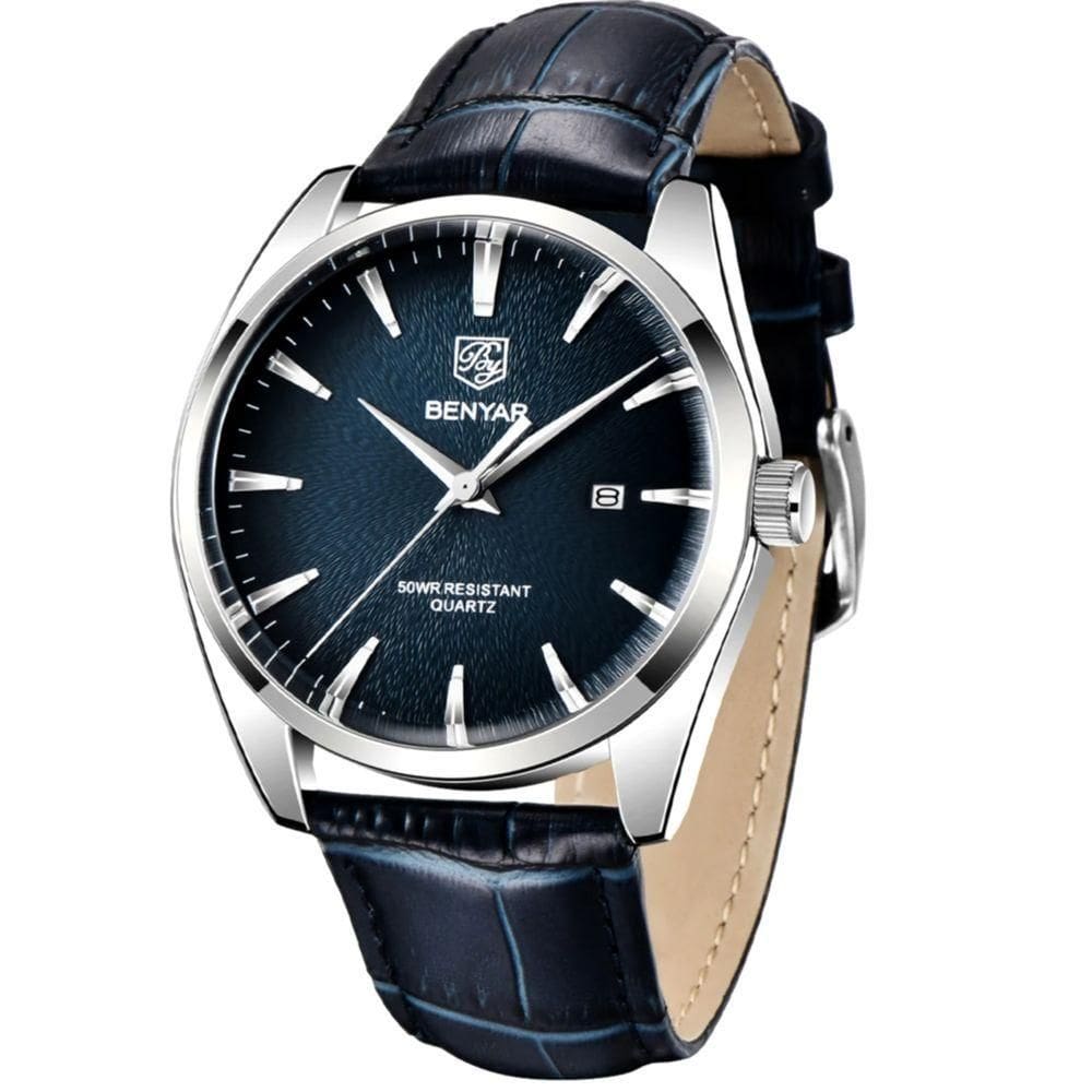 Relógio De Quartzo Masculino Design Classico Esportivo à Prova D\` água Azul