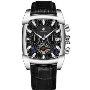 Relógio De Pulso Masculino Toneau Design Esportivo De Quartzo Preto
