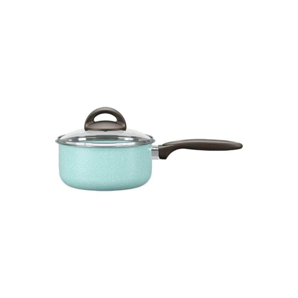 Panela Com Tampa 16 Cm Revestimento Cerâmico Antiaderente Mineral Resist Cor Verde Ceramic Life