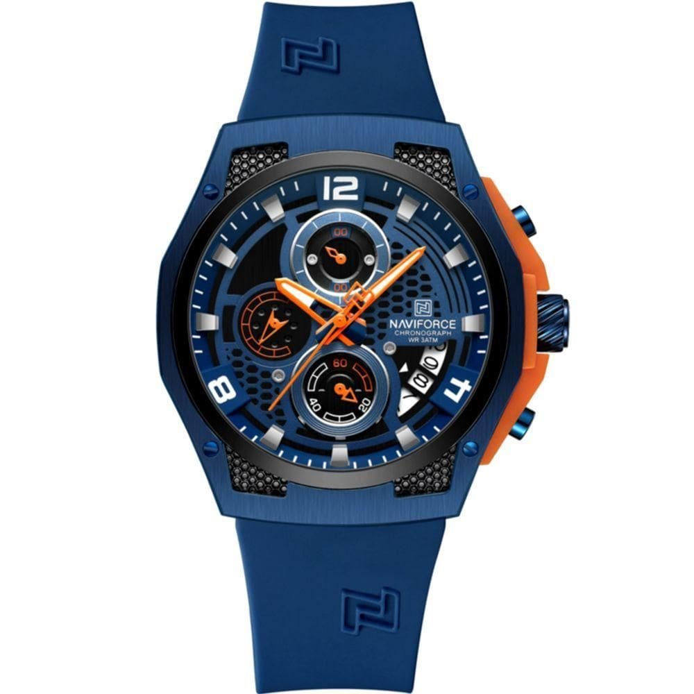 Relógio De Pulso Masculino Pulseira De Silicone Casual Esportivo Impermeável Azul