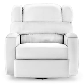 Poltrona Do Papai Reclinável Napoli Glider Giratória Pu Fh1 Branco
