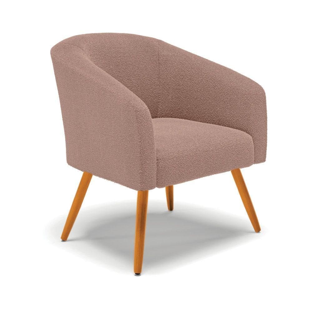 Cadeira Sala De Jantar Pé Palito Castanho Stella Bouclê D03 - D`rossi Cor Rose
