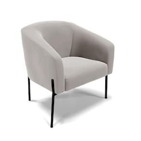 Cadeira Sala De Jantar Pé De Ferro Preto Stella Veludo D03 - D`rossi Cor Cinza