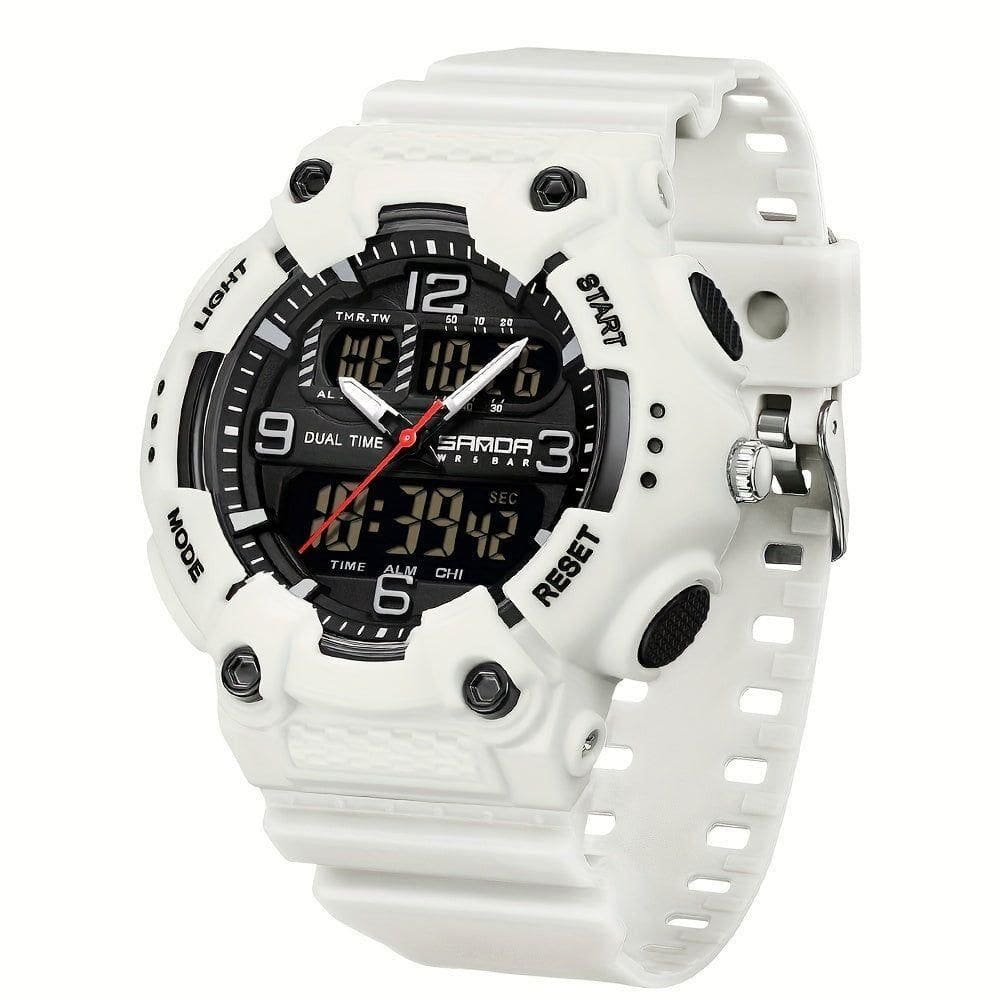 Relógio Esportivo De Moda Masculino Sanda - à Prova D`água Branco