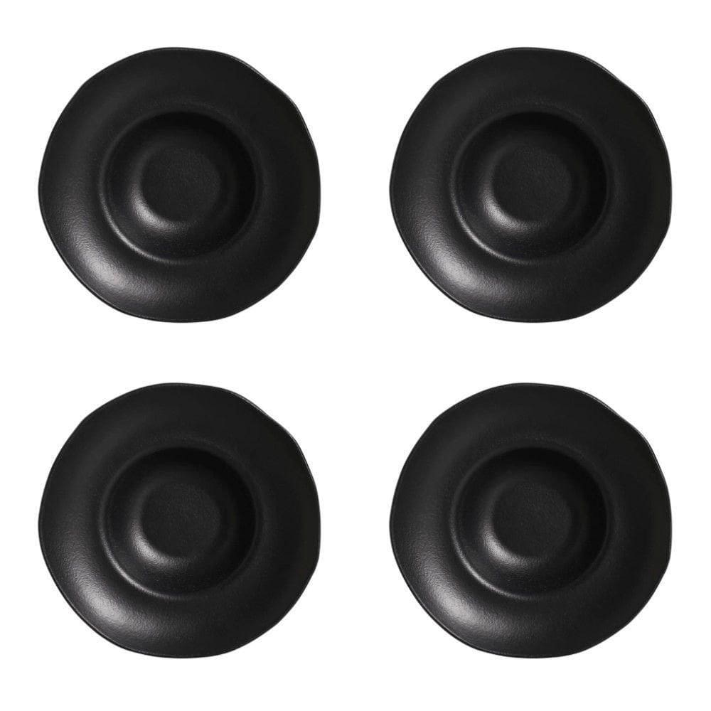 Conjunto De Pratos Para Massa/risoto 04 Peças Orgânico Preto Matte Porto Brasil