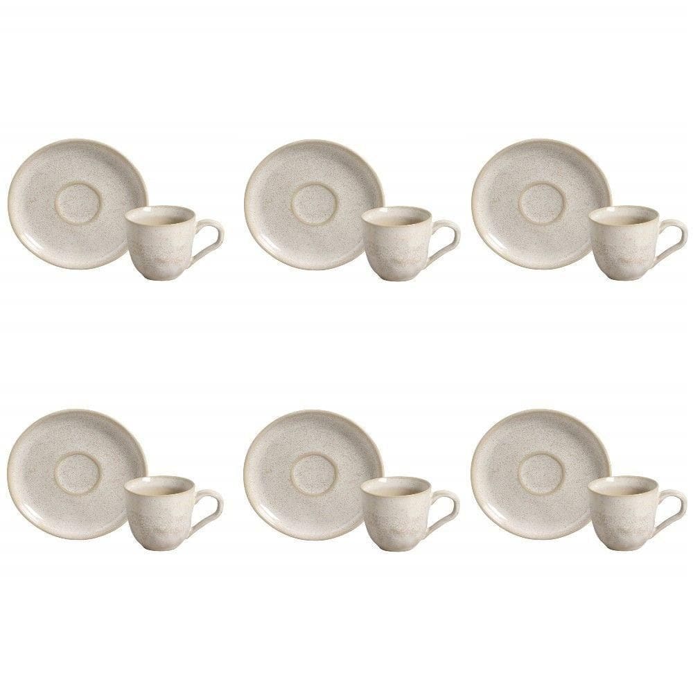 Conjunto De Xícara De Cafezinho Com Pires 06 Peças Bio Latte Porto Brasil