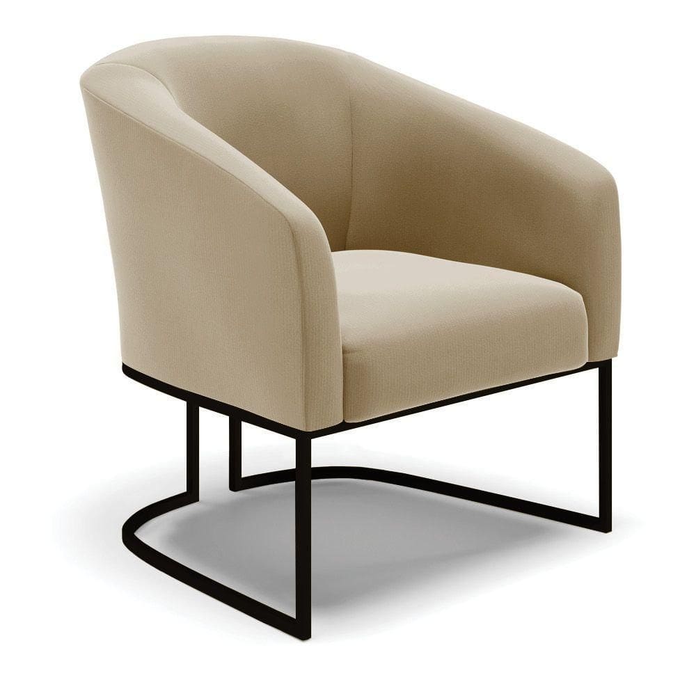 Cadeira Sala De Jantar Base Industrial Preto Stella Suede D03 - D`rossi Cor Marrom Rato