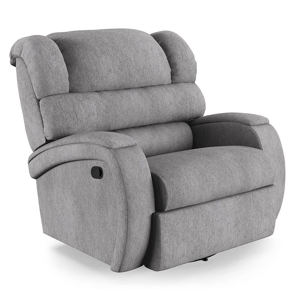 Poltrona Do Papai Reclinável Napoli Glider Giratória Linho Cinza Fh1