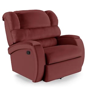 Poltrona Do Papai Reclinável Napoli Glider Giratória Massagem Pu Vermelho Fh1