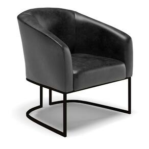 Cadeira Sala De Jantar Base Industrial Preto Stella Sintético Pu D03 - D`rossi Cor Preto