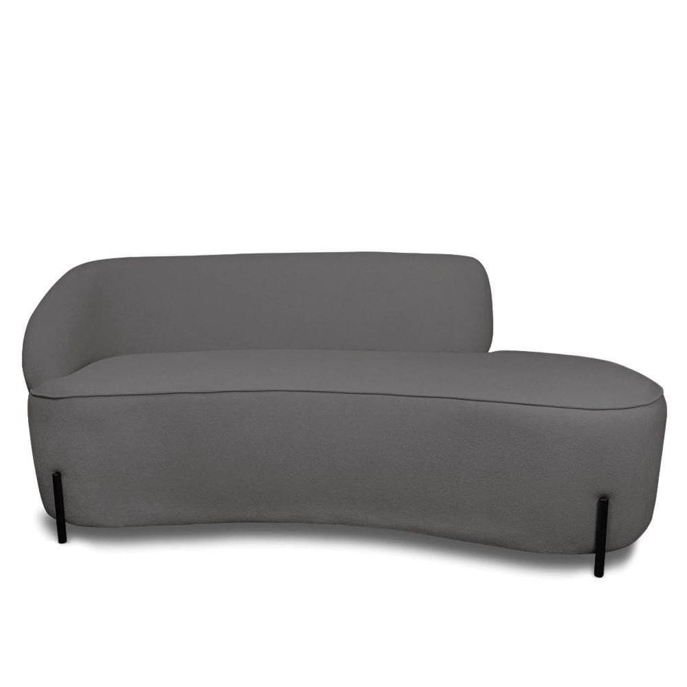 Sofá 4 Lugares Orgânico 220cm Pé Ferro Pto Morgan Bouclê L01 - D`rossi Cor Grafite