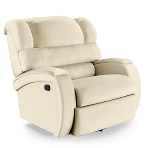 Poltrona Do Papai Reclinável Napoli Glider Giratória Pu Bege Fh1