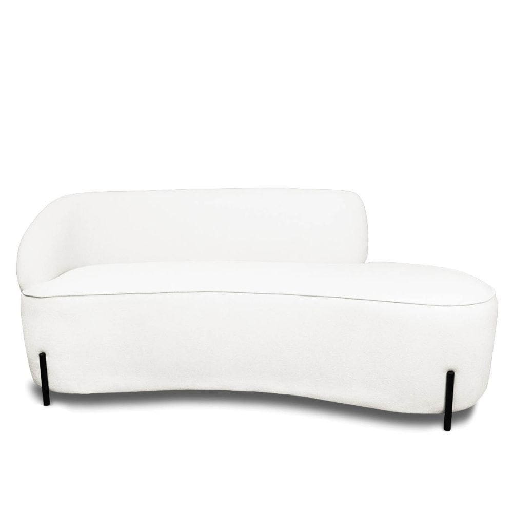 Sofá 4 Lugares Orgânico 220cm Pé Ferro Pto Morgan Bouclê L01 - D`rossi Cor Off White