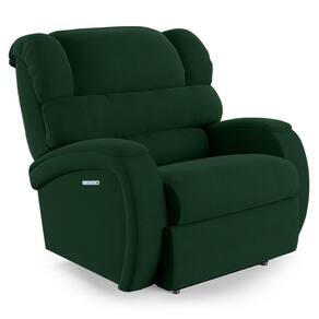 Poltrona Do Papai Reclinável Napoli Elétrica Botão Led Massagem Veludo Verde Fh1
