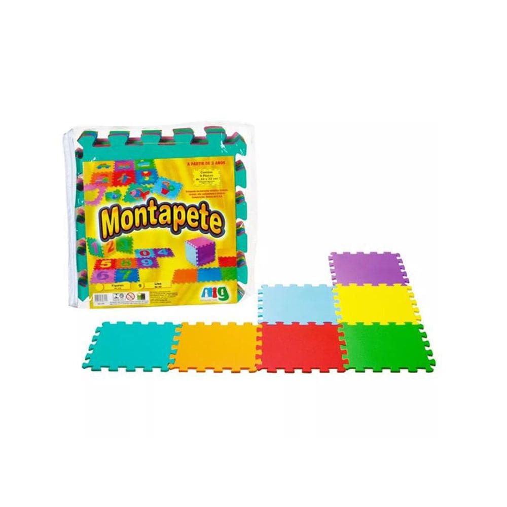 Tapete EVA Montapete Liso Colorido 9 Peças Nig Brinquedos