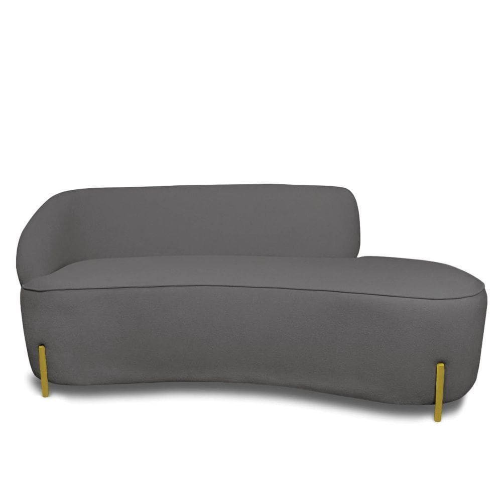 Sofá 4 Lugares Orgânico 220cm Pé Ferro Dou Morgan Bouclê L01 - D`rossi Cor Grafite