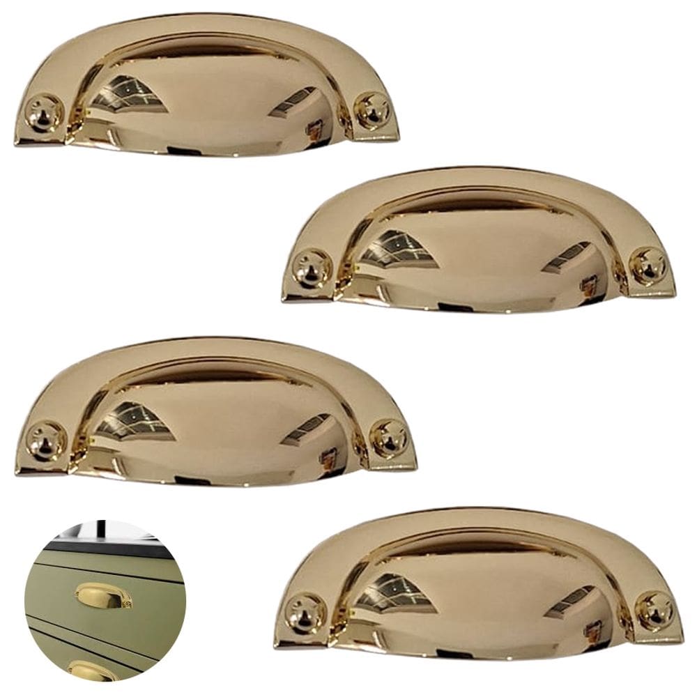 Puxador Concha Dourado Stilo Gruppa 64mm 4 Unidades