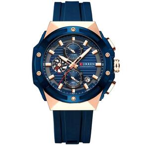 Relógio De Pulso Em Silicone Clássico Casual Ponteiros Luminoso Mostrador Cronógrafo Azul