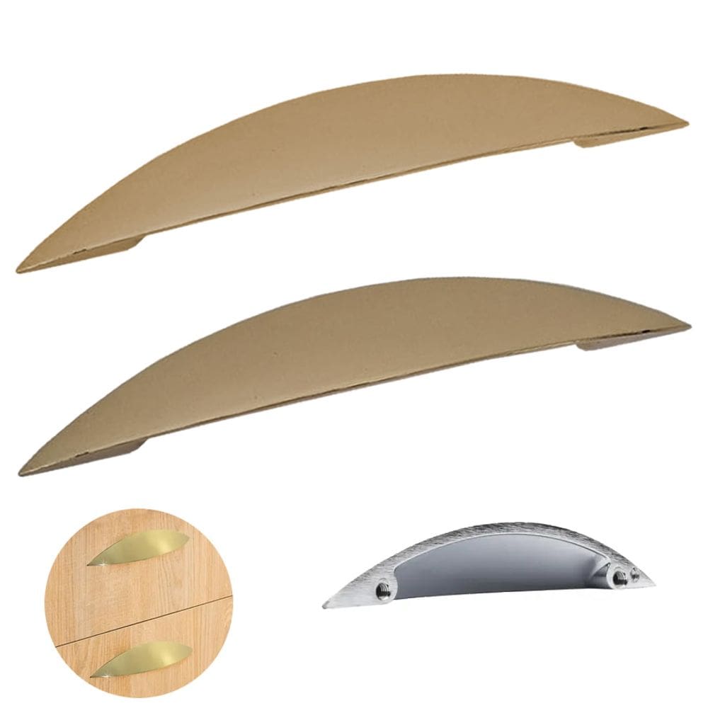 Puxador Concha Folha Dourado Gruppa 96mm 2 Unidades