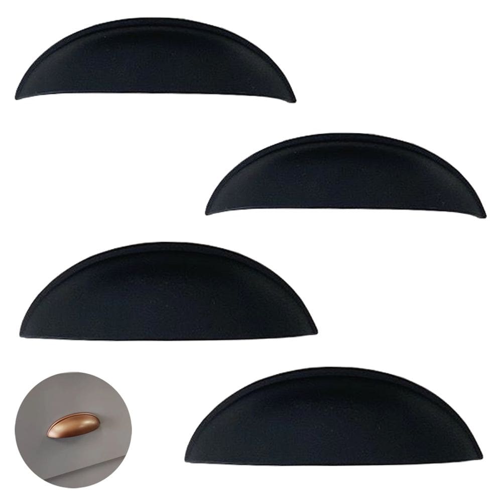 Puxador Concha Preto Fosco Aniela Torralba 64mm 4 Unidades