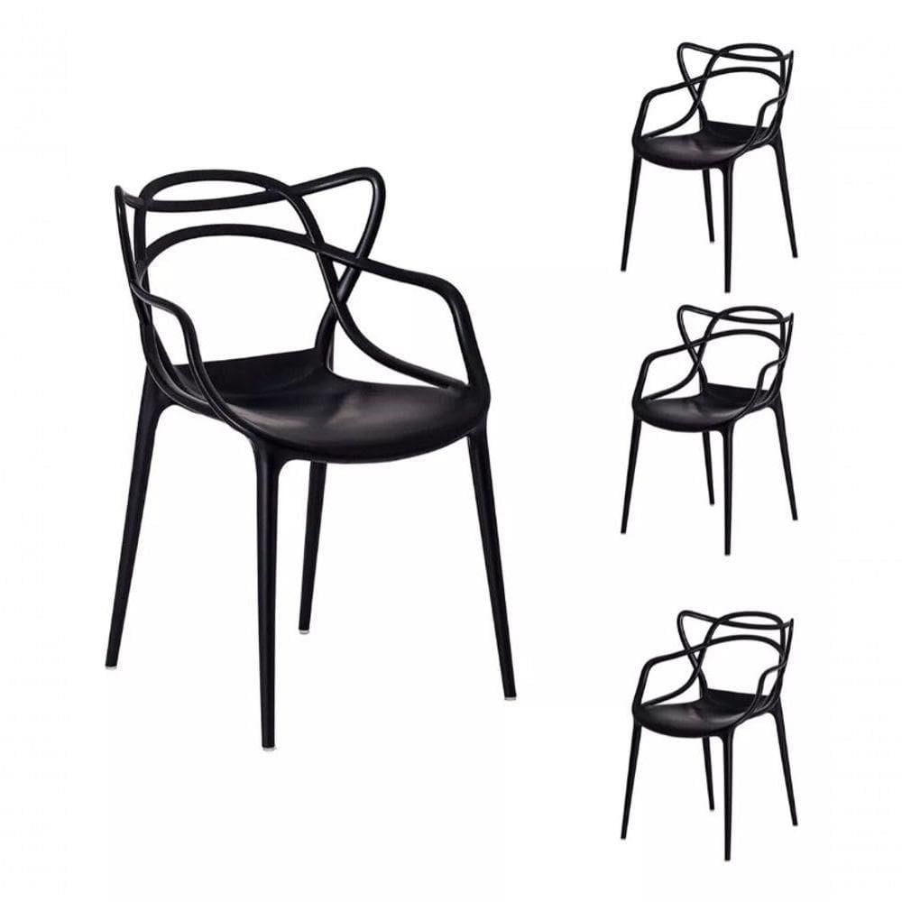 Kit Com 4 Cadeiras Allegra Universalmix 100% Polipropileno