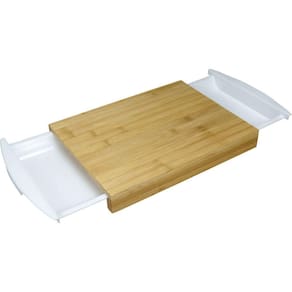Tábua De Corte 2 Gavetas Coletoras Plastico Home&co Retangular Bambu 4x38x25cm Natural