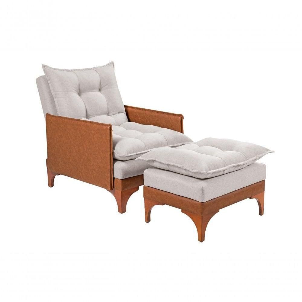 Cadeira Poltrona Reclinável Munique Linho-courissímo Palha