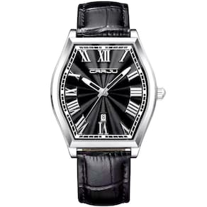 Relogio Analógico Masculino De Quartzo Design Criativo Tonneau à Prova D`água Preto