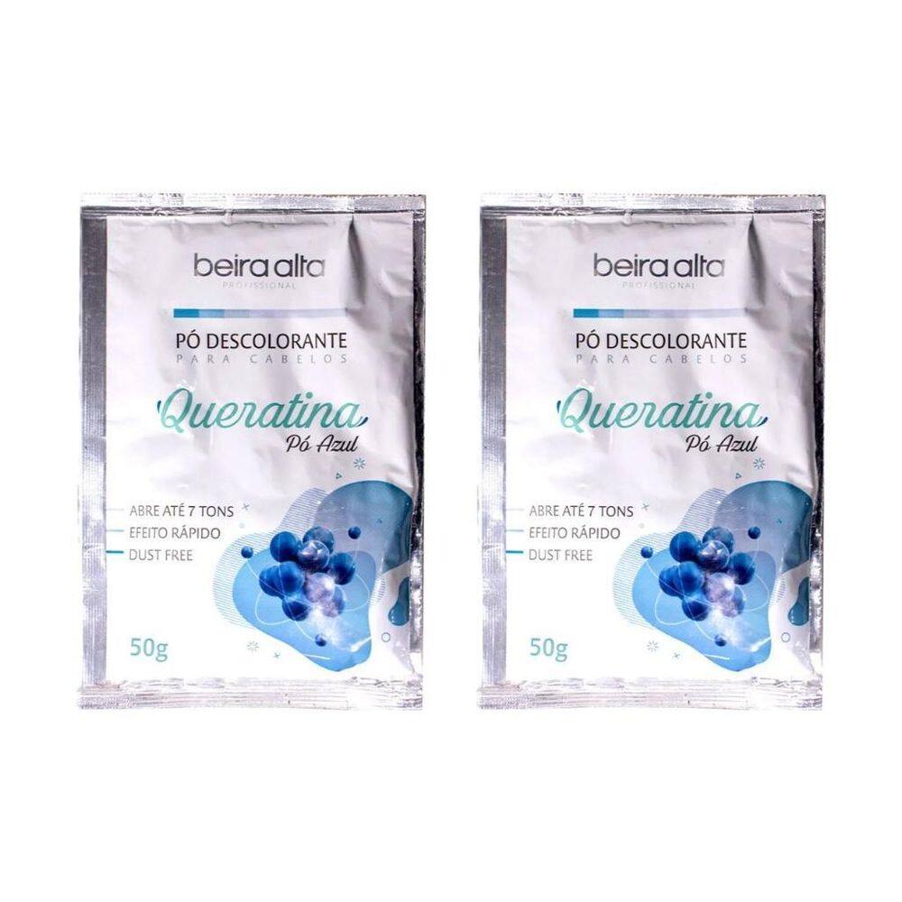 Po Descolorante Beira Alta 50G Queratina - Kit Com 2Un
