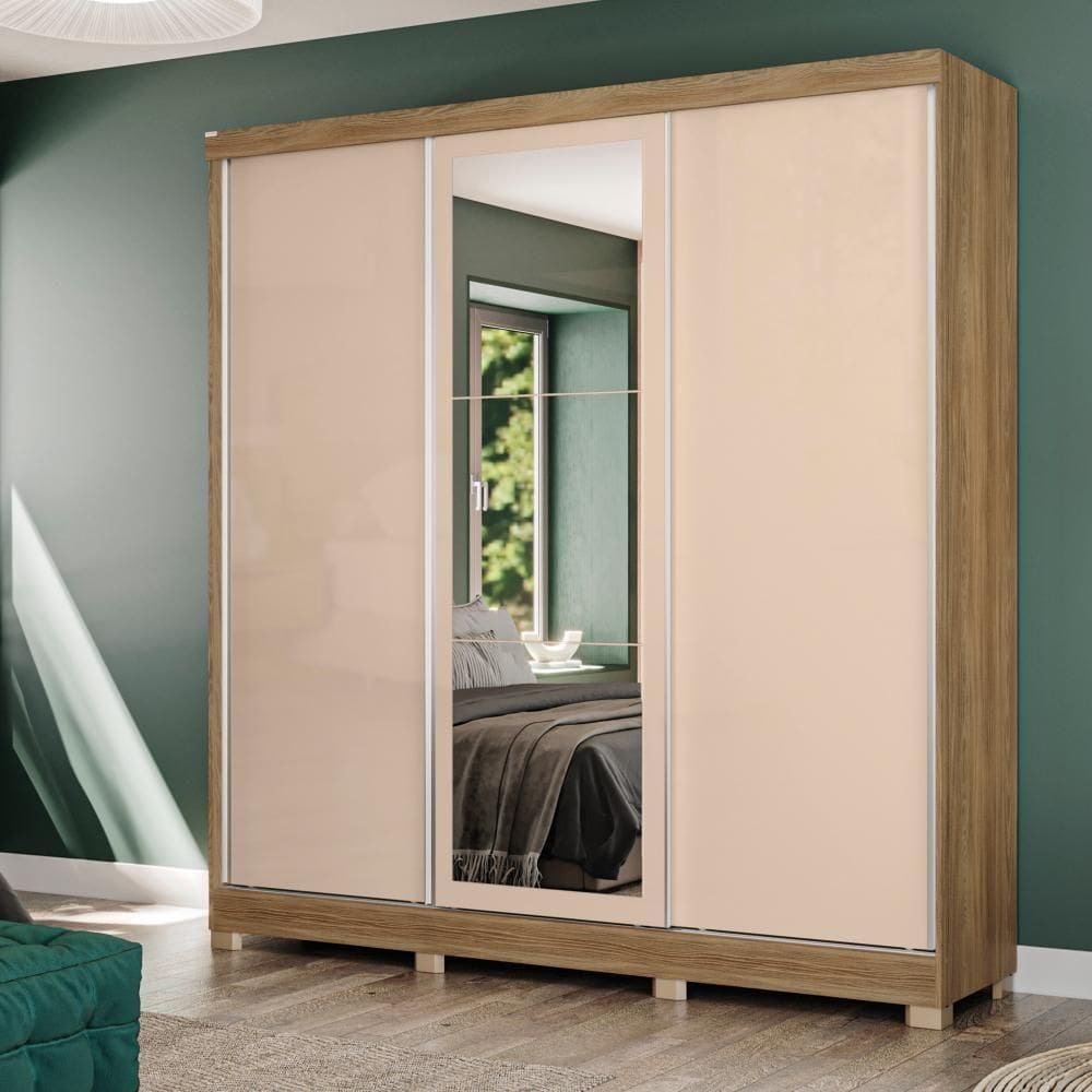 Guarda-roupa Casal  3 Por Reve De Correr 3 Esp 4 Nichos