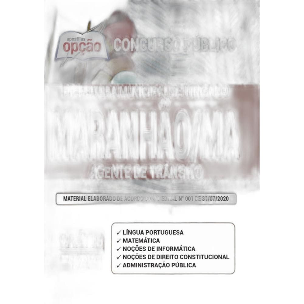 Apostila Concurso Itinga Do Maranhão Ma - Agente De Trânsito