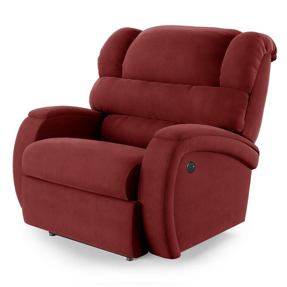 Poltrona Do Papai Reclinável Napoli Controle Power Elétrico Usb Vel Vermelho Fh1