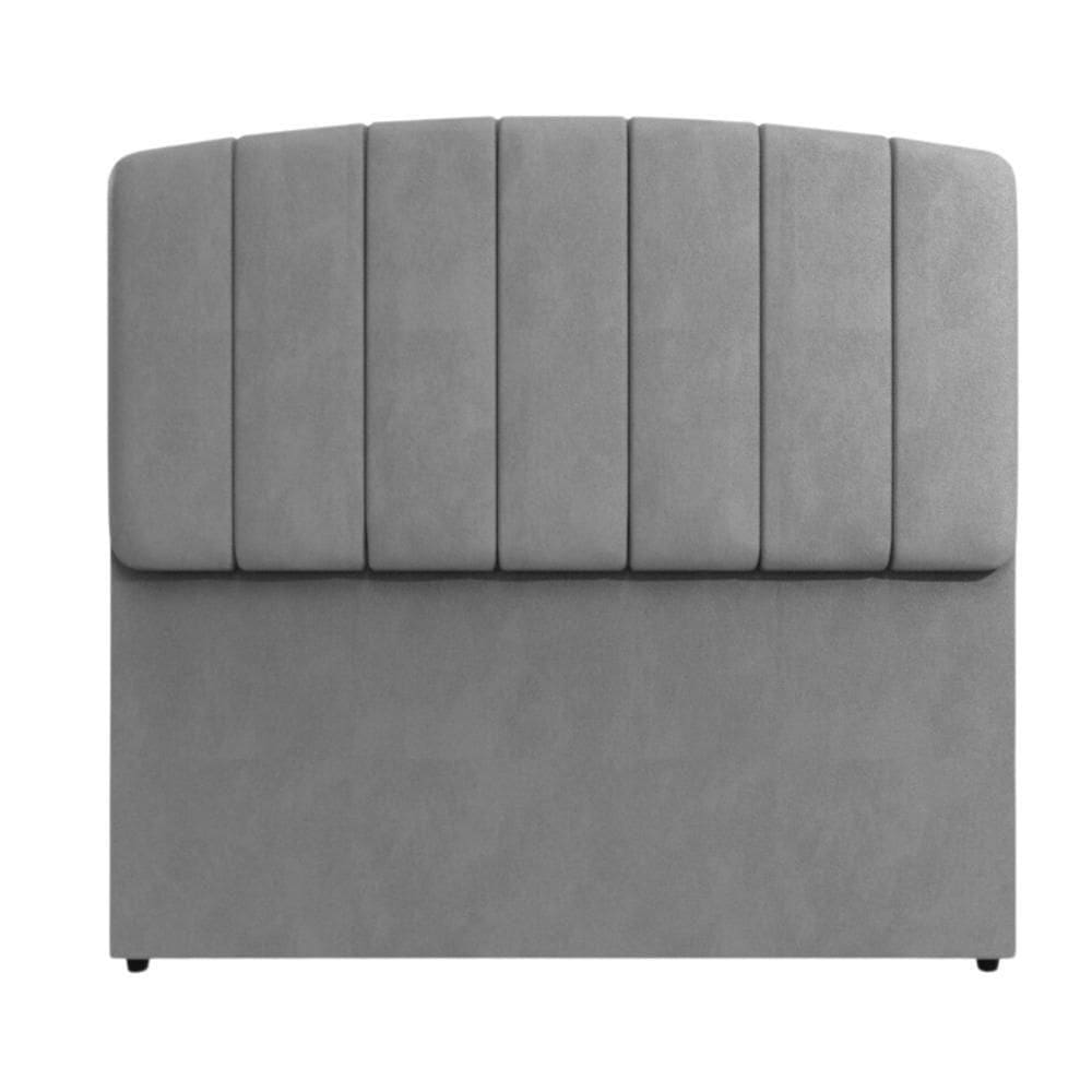Painel Cabeceira Atenas Estofada Modulada Cama Casal 1,40m Cinza Cinza