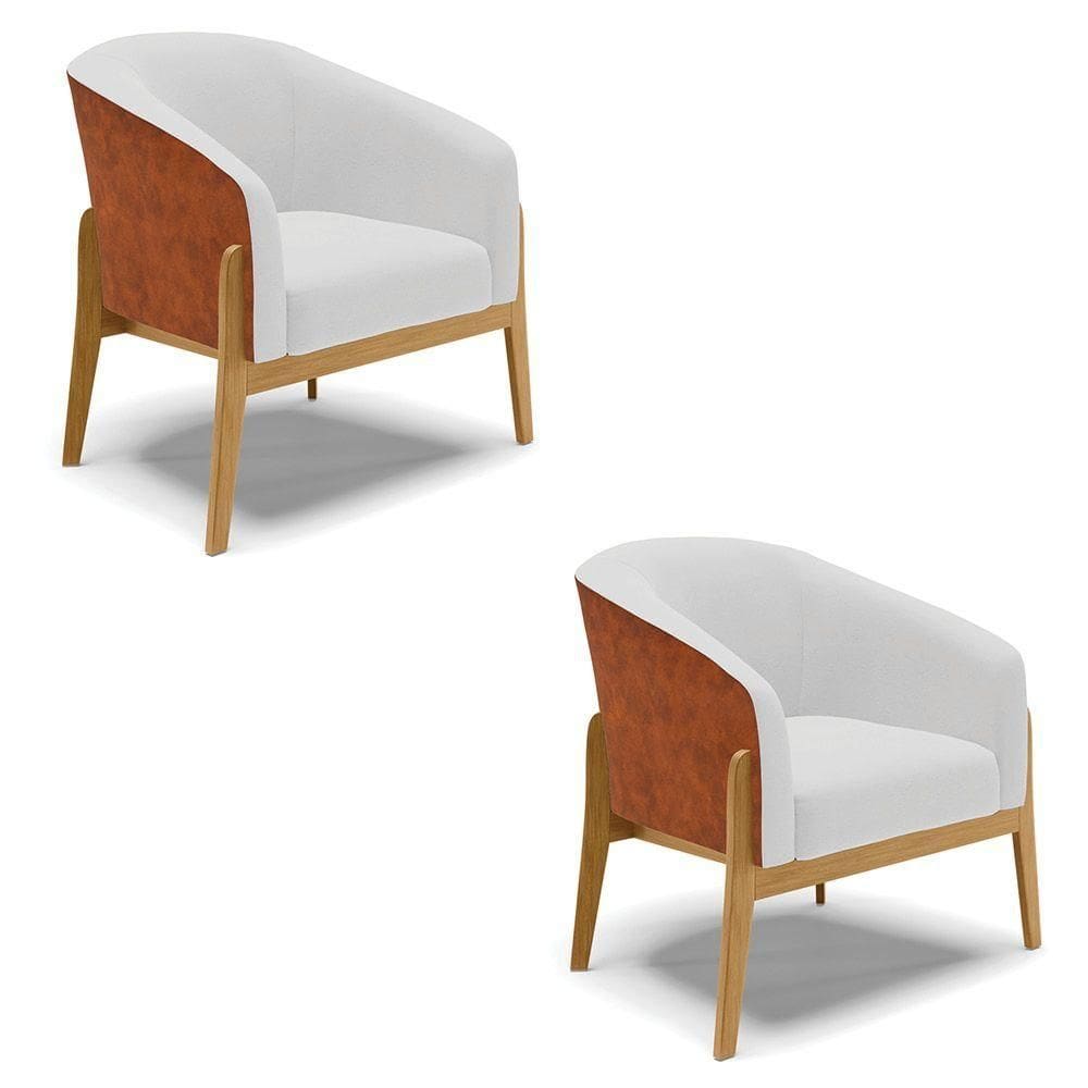 Cadeira Sala De Jantar Base De Madeira Kit 2 Stella Noz/linho D03 - D`rossi Cor Cinza